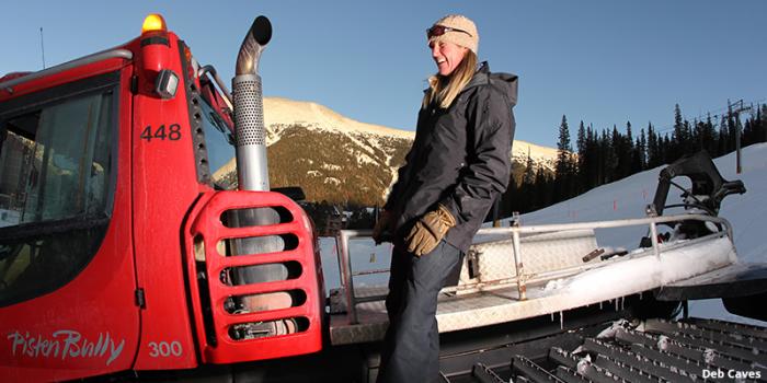 Copper Mountain's pipe cutter Deb Caves