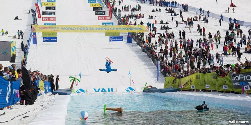 goodbye winter Pond Skimming at Vail Ski Resort