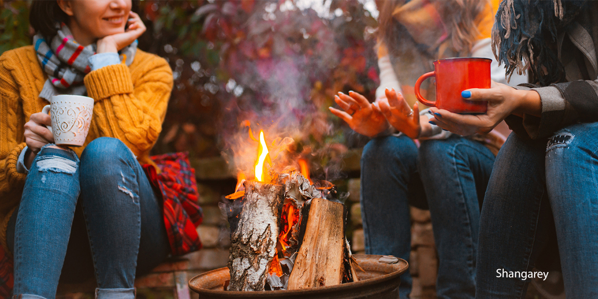 cozy around firepit