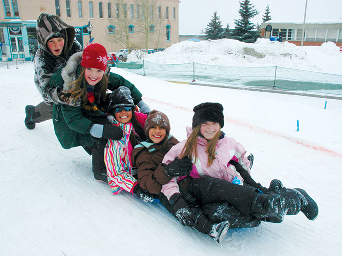 sledding with family