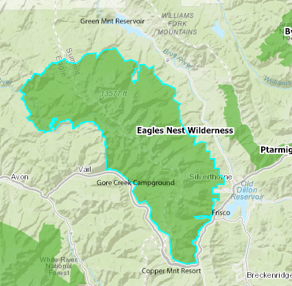 Eagles Nest Wilderness Map